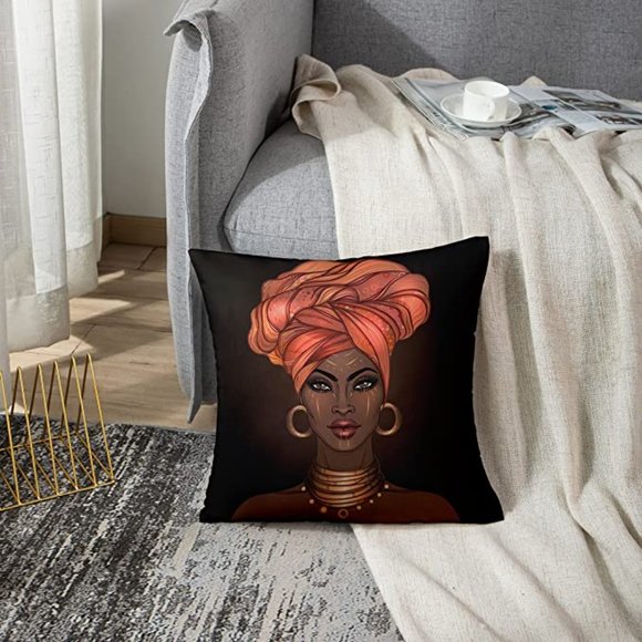 Emvency Throw Pillow Covers Decorative Cases African Pretty Girl of Black Woman - Picture 5 of 6